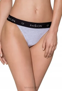 Tanga-Höschen aus Baumwolle mit breitem Gummiband PS015 grau
