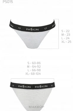 Tanga-Höschen aus Baumwolle mit breitem Gummiband PS015 grau