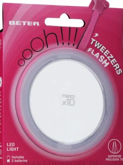 Taschenspiegel mit Pinzette rosa