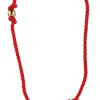 Textilarmband mit dekorativer Perle 6410 rot