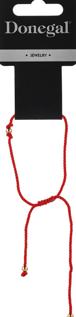 Textilarmband mit dekorativer Perle 6410 rot