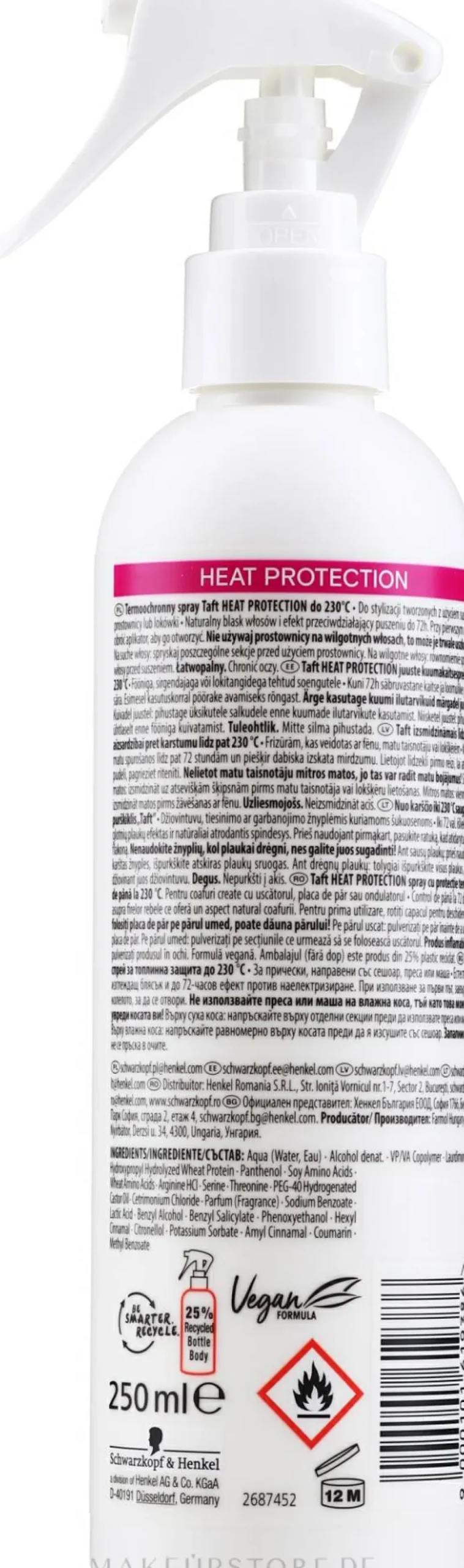 Thermoschützendes Haarspray bis 230°C