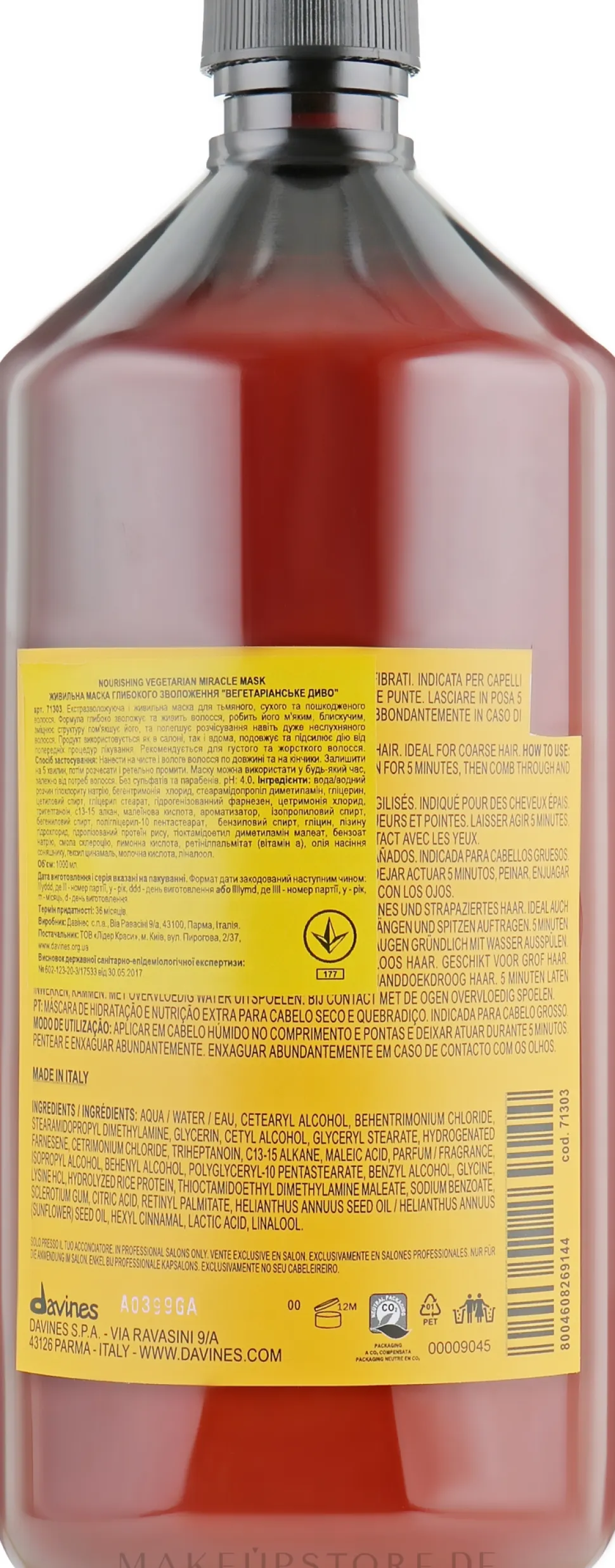 Tief feuchtigkeitsspendende und nährende Maske für trockenes und sprödes Haar
