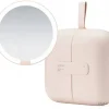 Tragbarer LED-Spiegel mit Schminktasche, rosa