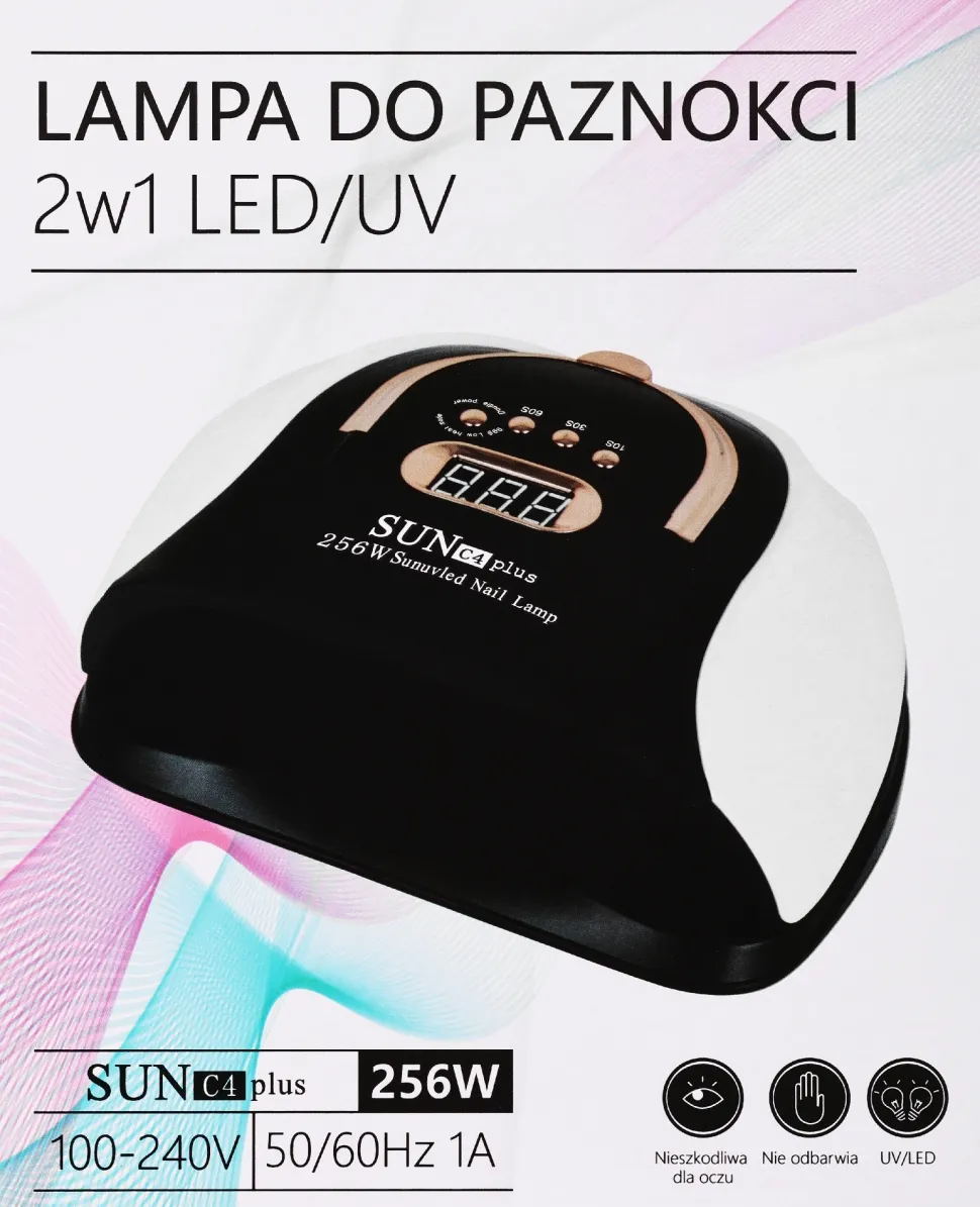 UV LED Lampe für Nägel, schwarz-weiß
