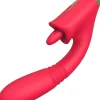 Vibrator mit Klitorisstimulator, rot