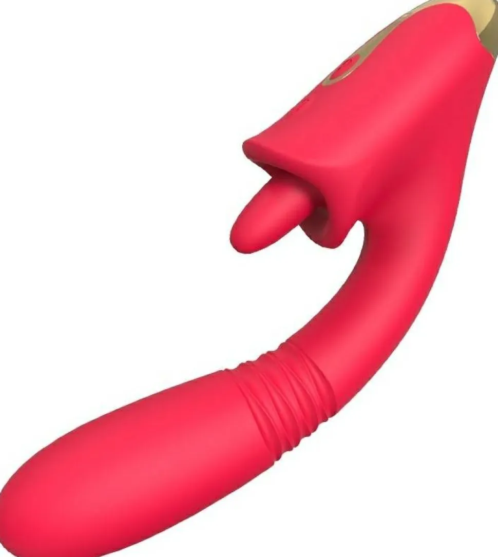 Vibrator mit Klitorisstimulator, rot