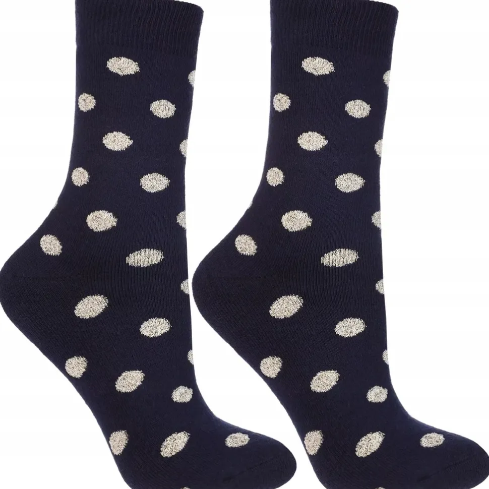 Warme Socken, CSL300-344, schwarz mit weißen Punkten
