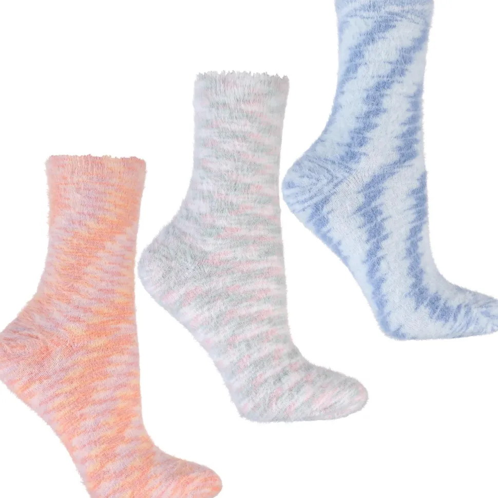 WarmeDamensocken, CDC400-509, 3 Paar, blau + orange + grau
