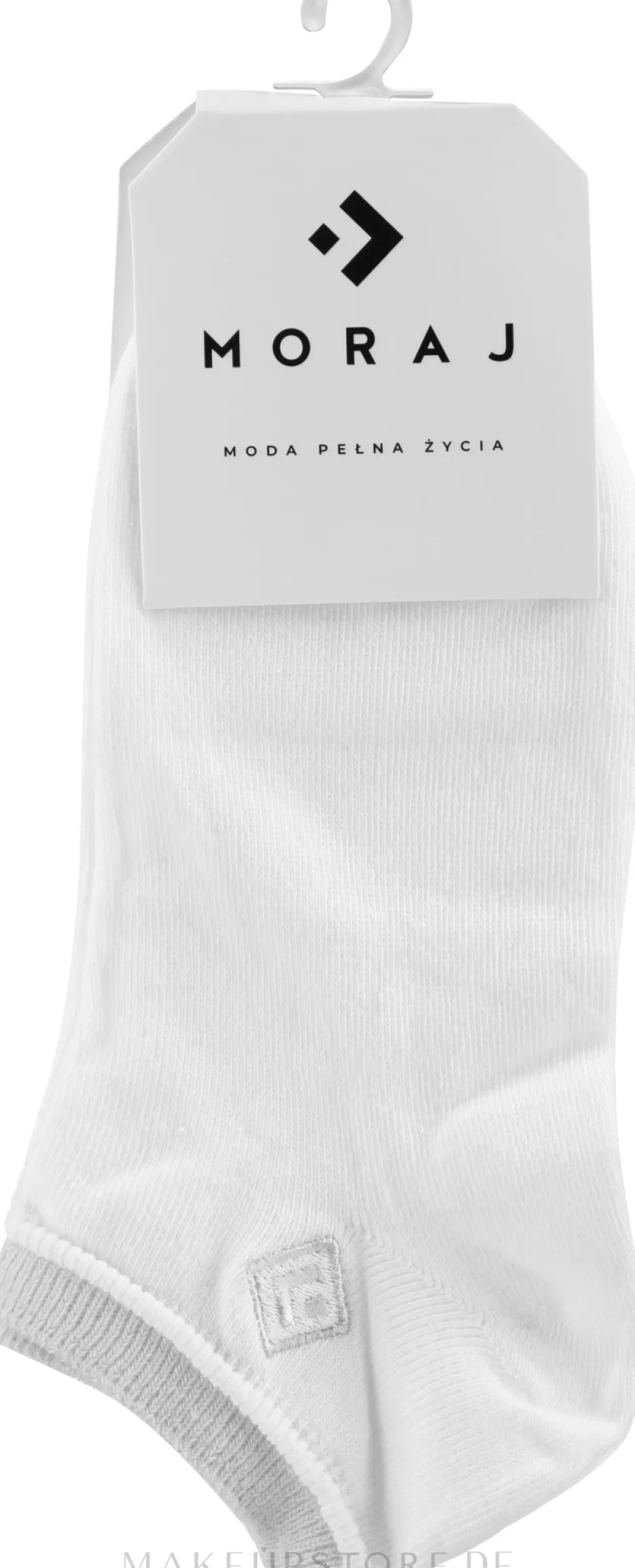 Weiße Socken mit grauem Einsatz