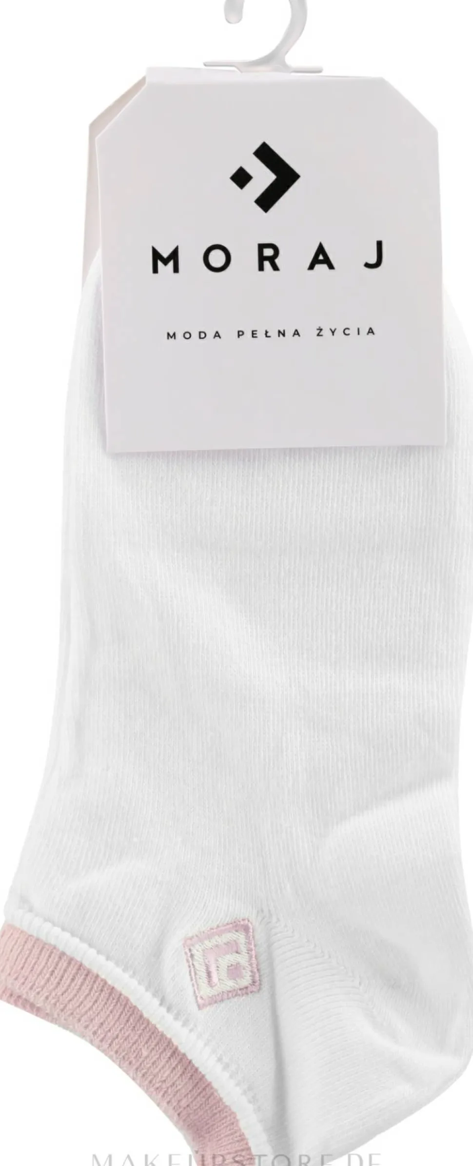 Weiße Socken mit rosa Einsatz