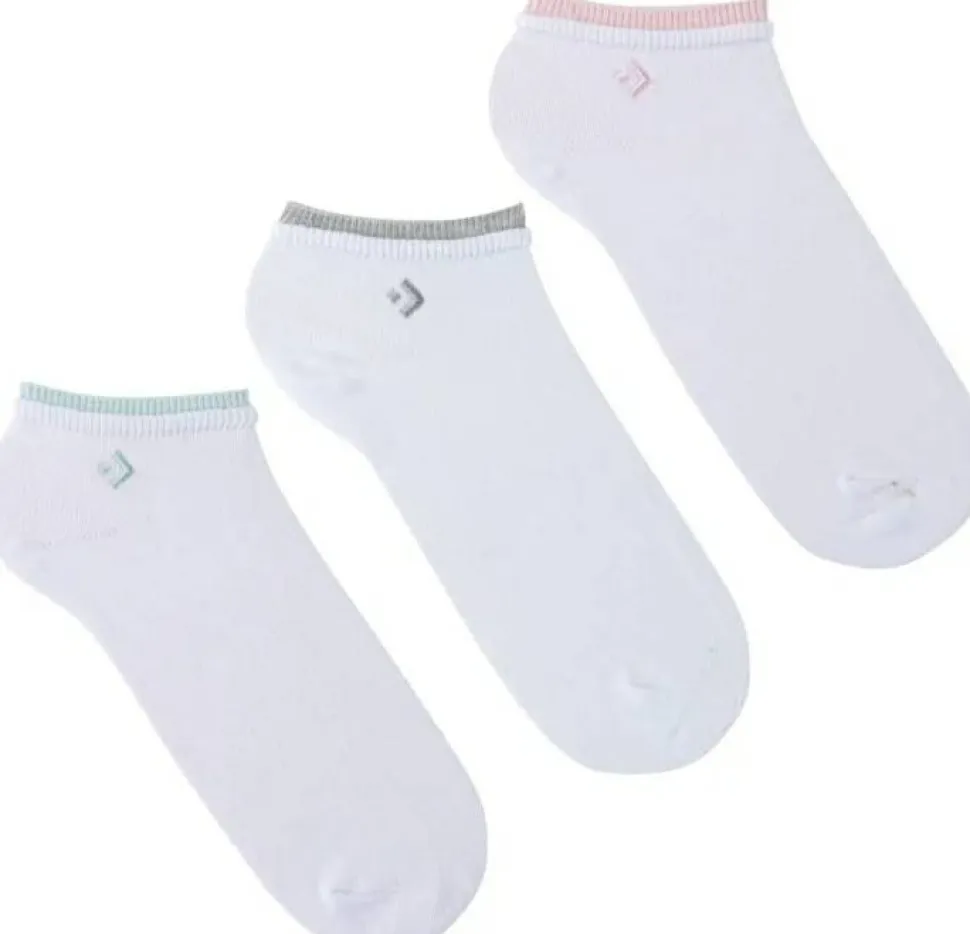 Weiße Socken mit rosa Einsatz