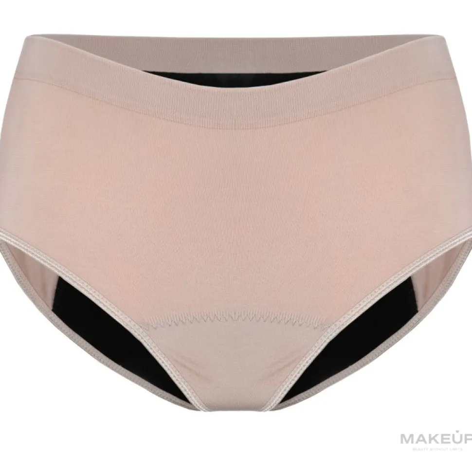 Wiederverwendbare Menstruationsslips beige Größe L