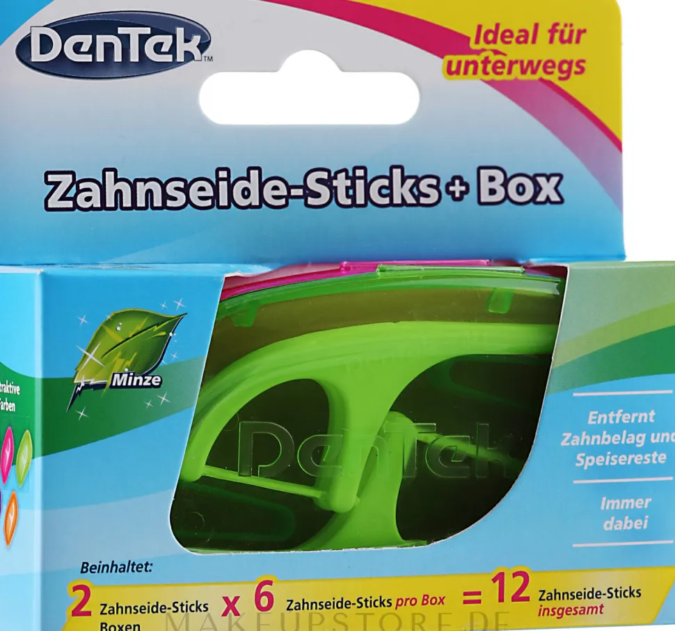 Zahnseide-Sticks + Box grün