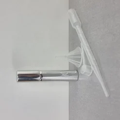 Zerstäuber für Parfüm mit Pipette und Trichter, 10 ml, silber